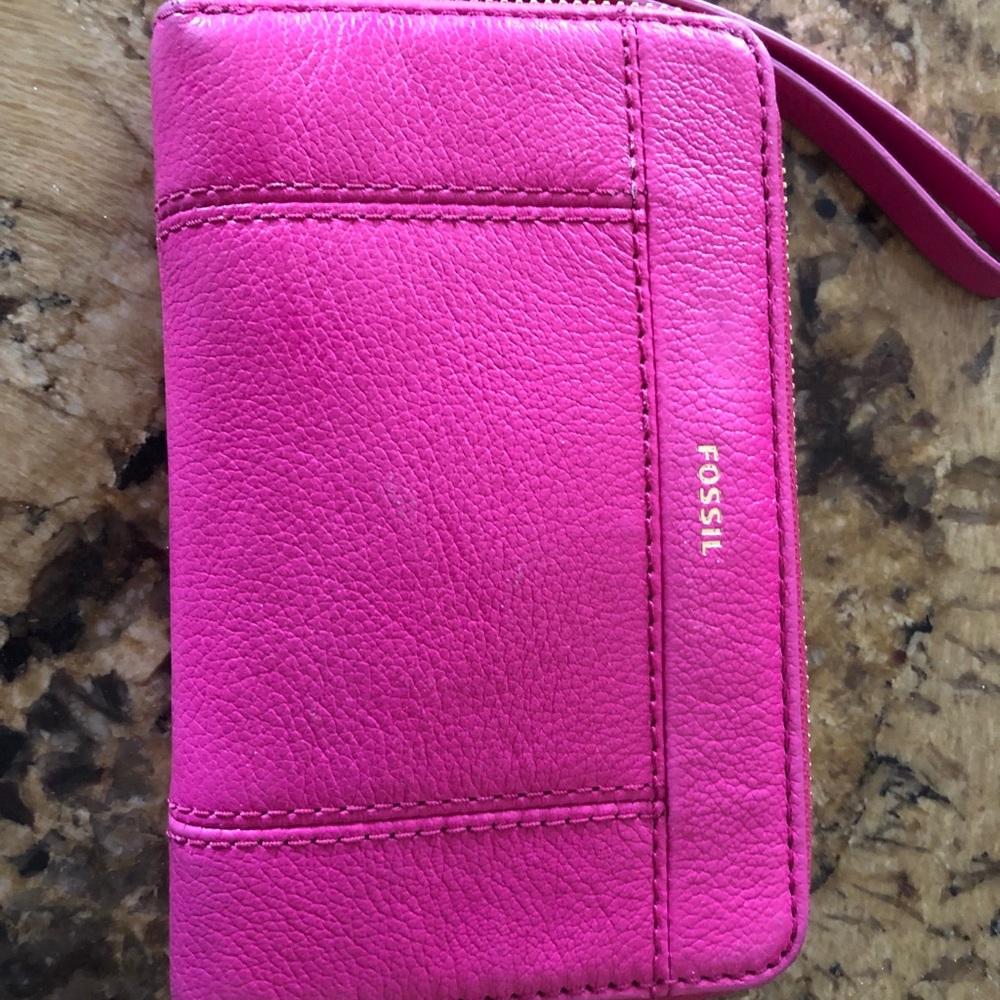 Fuchsia Fossil wallet